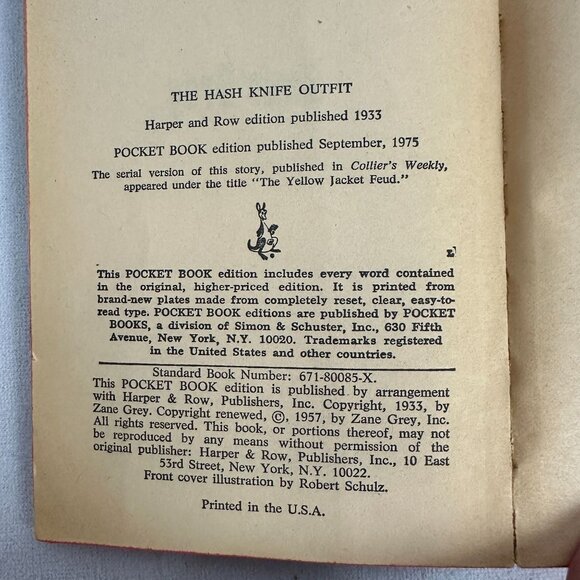 The Hash Knife Outfit Zane Grey Paperback 1975 Pocket Books Wild West Adventure - Picture 4 of 4
